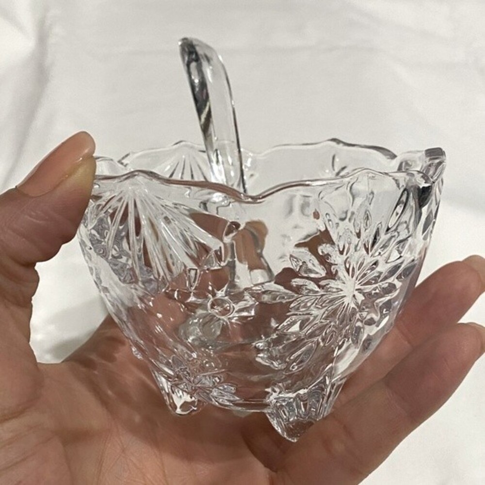 Miniature Crystal Serving Bowl with Ladle